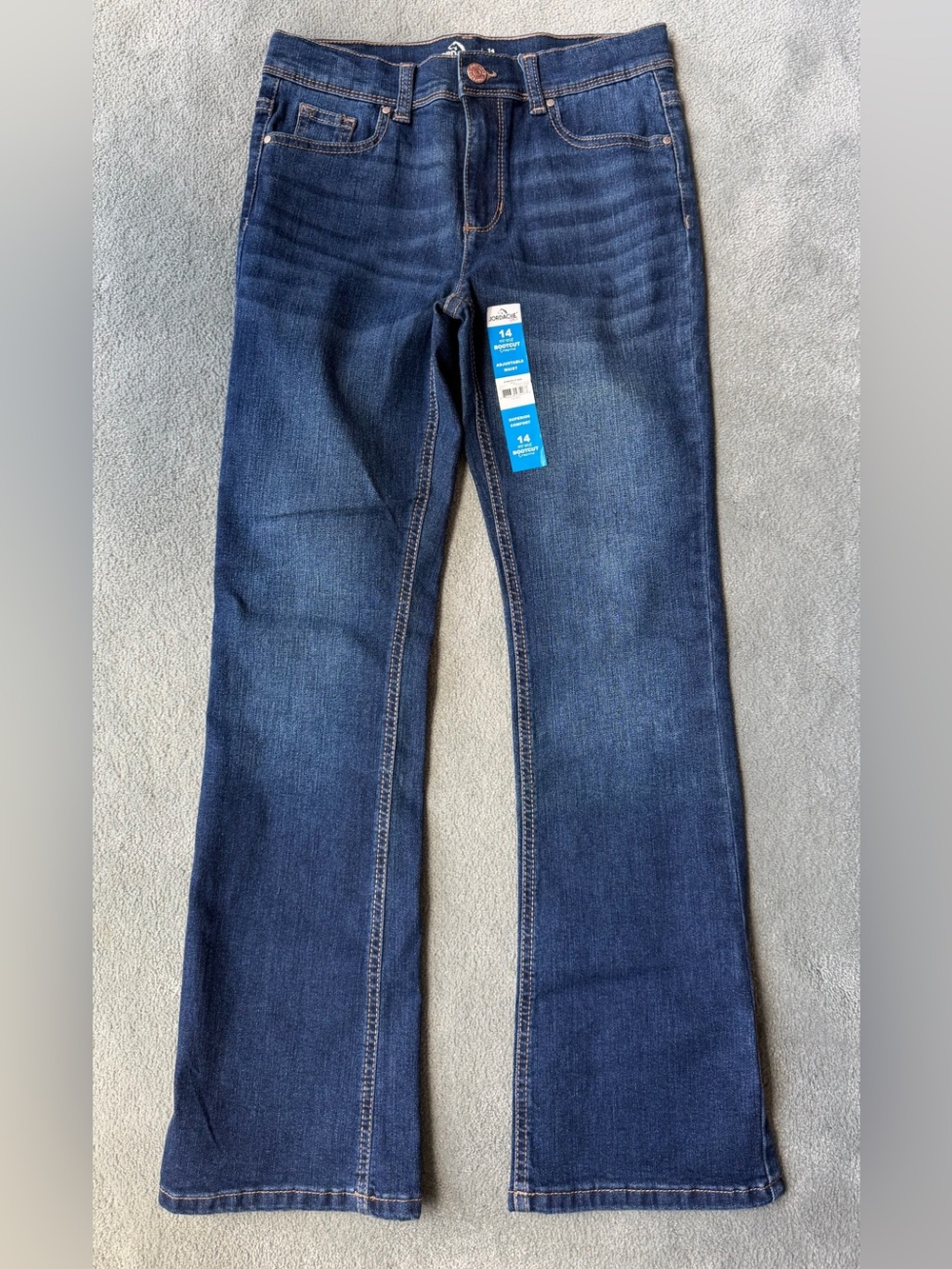 Jordache Girls Dark Blue Wash Bootcut Stretch Denim Jeans